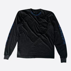 Chrome Hearts Black & Blue Neck Logo Longsleeve T-Shirt